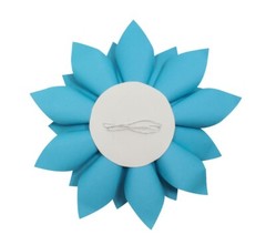 Decor In The Box 5 Piece Handmade Paper Flower Set Fully Assembled -Lunar Blue