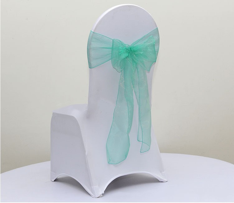 blue organza chair sashes chair ties bows chair ribbon wedding birthday decor