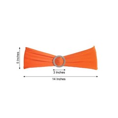 10 Orange Spandex CHAIR SASHES with Silver Round Buckles Wedding Decorations