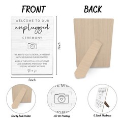 Wedding Welcome Sign, Wedding Wooden Sign Stand 5x7inch, Welcome to Our Unplu…