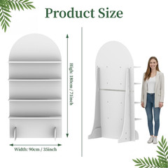 6FT Wooden Wedding Gift Display Arch, Original Design 4-Tier Champagne Wall | Pa