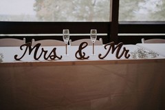 Wood Mr & Mrs Letter Table Decoration Set Brown Reusable Wedding Decor 6″ Rustic