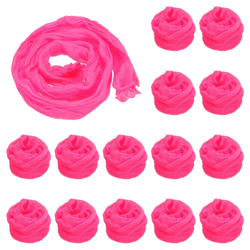 15Pcs Stocking Flower Fabric 65cm/26″ for DIY Mesh Flowers Making, Magenta