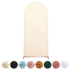7 ft Matte Fitted Spandex Round Top Wedding Arch Backdrop Stand Cover Events