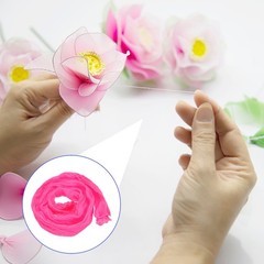 15Pcs Stocking Flower Fabric 65cm/26″ for DIY Mesh Flowers Making, Magenta
