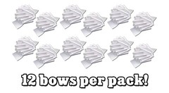 White Wedding Decorations Pull Bows – 8” Wide, 1 Count (Pack of 12),