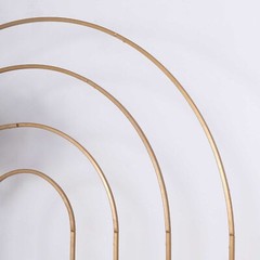 Gold 8 feet Multi-Layered Metal Floral Frame Round Top Backdrop STAND Events