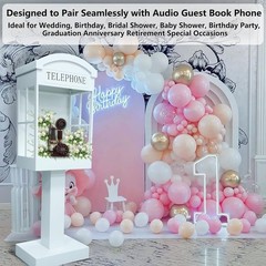 Wedding Phone Booth Audio Guest Book, Portable Venue Decoration for Guest