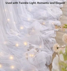 White Tulle Backdrop Curtains for Baby Shower Party Wedding Photo Drape Backdrop