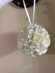 Cream- white Soft Touch Foam Kissing Ball Wedding Centerpiece, 6-inch