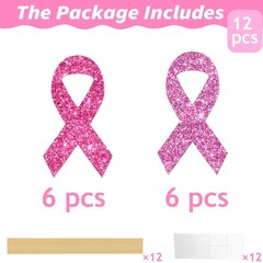 Pink Ribbon Centerpiece Sticks Breast Cancer Awareness Party Decorations 12PC…
