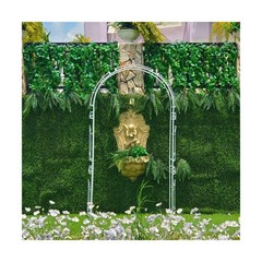 SCENDOR White Wedding Arch Garden Arbor Curved Metal Archway with Elegant Cur…