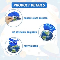 30 Pcs Space Themed Party Decorations Space Hanging Swirl Space Birthday Deco…