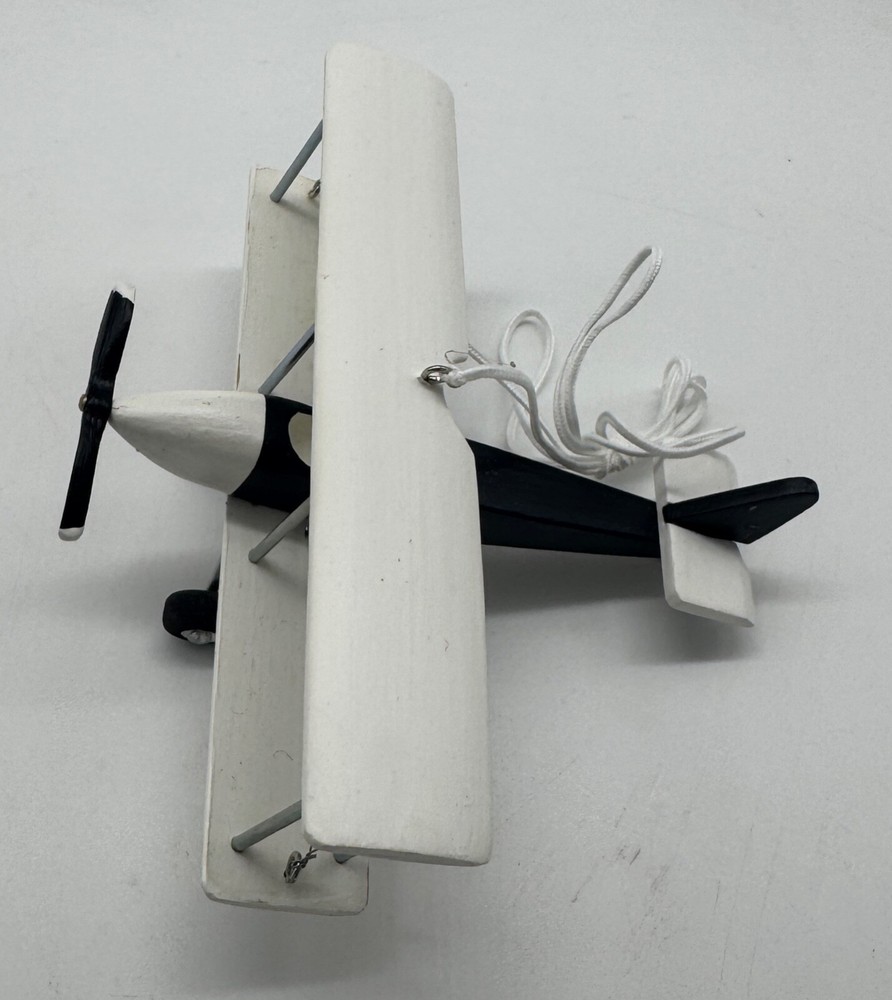 Hanging Airplane, White Black, Nursery Decor, Decorative Wooden Airplane