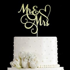 Gold Glitter Mr & Mrs Cake Topper – Wedding, Engagement, Wedding Anniversary …