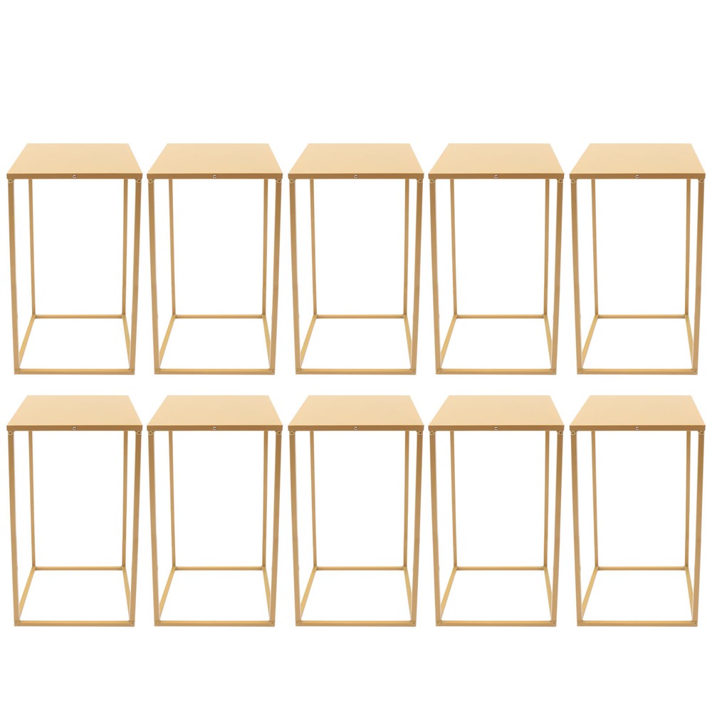 10pcs 24″ tall Matte Gold Geometric Metal Stands Wedding Flower Vase Holders NEW