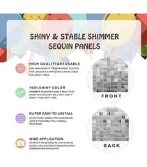 24 SILVER Square Sequin Shimmer Wall Photo Backdrop Panels Party Decorations GC1