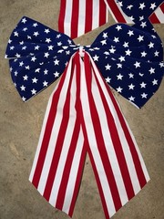 USA Patriotic American Flag Bow 14” Decoration 4th of July Memorial Day Lot of 5