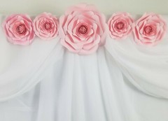 Decor In The Box 5 piece Handmade Paper Flower Set, Fully Assembled (Light Pink)