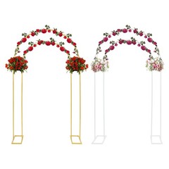 White/Gold Wedding Arch Backdrop Stand 130*40*220cm Metal Arch Backdrop Stand