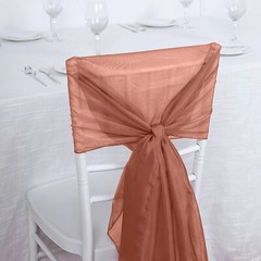 10 Terracotta Premium Chiffon Wide CHAIR SASHES Wedding Reception Decorations