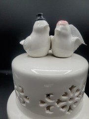 Cracker Barrel Layered Cake Accent Light Wedding Decor With Love Birds Open Box