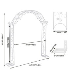 Wedding Arch Garden Arbor Curved Metal Durable Iron Plants Trellis Lattice Stand