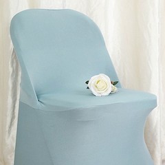 10 Dusty Blue FOLDING Stretch SPANDEX CHAIR COVERS Banquet Party Decorations