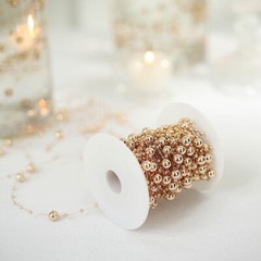 100 ft ROSE GOLD Artificial Pearl Beads String GARLAND ROLL Party Event