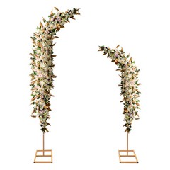 2Pcs Metal Wedding Arch Frame Garden Arbor Party Flower Backdrop Stands 6/8FT
