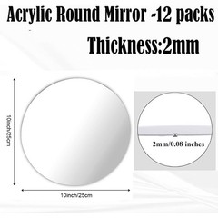 12 Pack Acrylic Round Mirrors for Table, 10″ Round Mirrors for Centerpieces C…