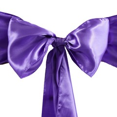 10 Purple Satin CHAIR SASHES Ties Bows Wedding Ceremony Reception Decorations