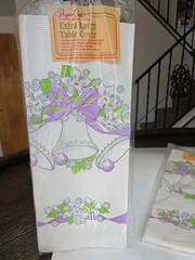2 Vintage Party Table Covers Wedding Bells Chapel Retro 80s Bridal Paper Art