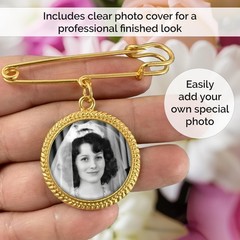 Gold Wedding Bouquet Photo Charm for Bridal Wedding Bouquet Gold Picture Fram…