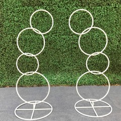 2pcs A set Round Wedding Arch Backdrop Rings Loops Flower Balloon Lawn R G1N