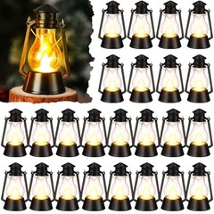 24 Pcs Mini Lanterns for Wedding Decor, Camping, Vintage Hanging Ornaments – LED
