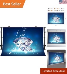 Luxurious 10x7ft Wedding Backdrop with Diamond Gems – No Glitter, Just Glam