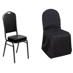 25 Black POLYESTER BANQUET CHAIR COVERS Wedding Reception Party Decorations
