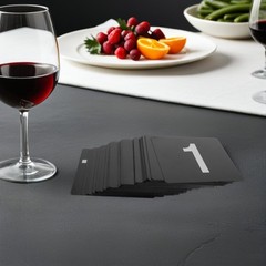 100Pcs Wedding Table Number Cards Black PVC for Party Cafe Restaurant Seating