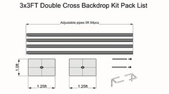 DOUBLE CROSS BAR ADJUSTABLE QUICK BACKDROP KIT 10 FT x 10 FT PIPE WITHOUT DRAPE