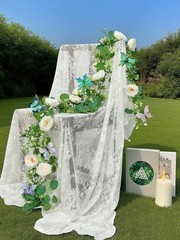 2 Pack Artificial White Rose Vines – 11.8ft Flexible Garland for Wedding Arch…