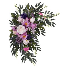 Wedding Arch Artificial Flower Panels 2-Pack Purple Pink White Green