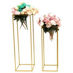 2Pcs Metal Tabletop flower Stand Floor Column Stand for Wedding Banquet Hall