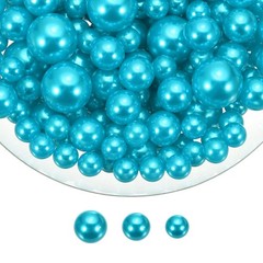 150 Pcs Pearl Bead for Vase Filler, 20/14/10mm Floating Beads(Lake Blue)