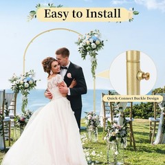Wedding Arch Stand Gold Metal 7.2FT Chiara Arched Frame for Birthday Party Baby