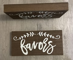 Rustic Wooden “Favors” Sign For Party Wedding Sign Lot of 2 Studio His and Hers