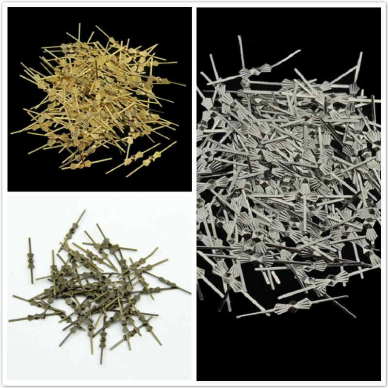 200pcs 33mm/45mm Golden/Silver/Bronze Bowtie Butterfly Beads Connectors Pins DIY
