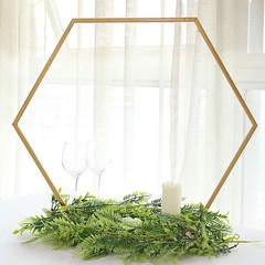 21″ Gold Geometric Metal Flower Frame Hexagon Table Arch Centerpiece Party Event