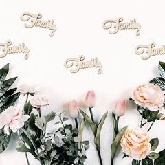 15Pcs Eco Friendly Wooden Wedding Wood Piece Family Decor for Party