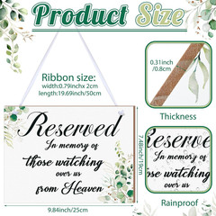Reserved Signs for Wedding Wood in Loving Memory Wedding Sign in Memory of Paren